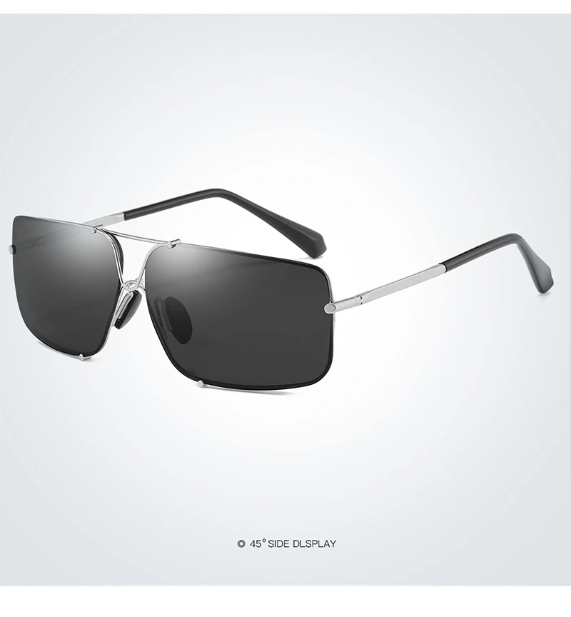 SAYLAYO Cool men's fashion Ретро Поляризованные металлические прямоугольные солнцезащитные очки водительские очки для рыбалки с коробка на молнии