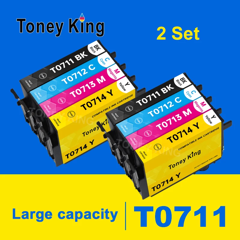 8 шт. картриджи для принтера Epson T0711 T0712 T0713 T0714 SX205 SX215 SX218 SX400 SX415 SX515W SX600FW