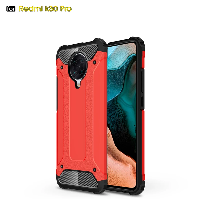 Сверхмощный армированный тонкий жесткий резиновый чехол для Redmi K30 Pro гибридная