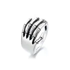 Регулируемое серебряное кольцо в стиле панк, хип-хоп, рок, ретро, креативное кольцо с черепом, пальмой и пятью крапанами, ювелирное изделие для вечеринки, женское Подарочное кольцо