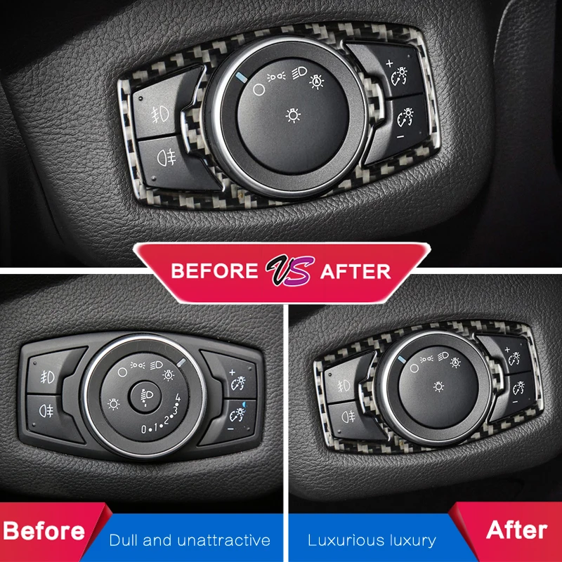 Наклейки из углеродного волокна для внутренней фары переключателя Ford Fusion MONDEO Figo