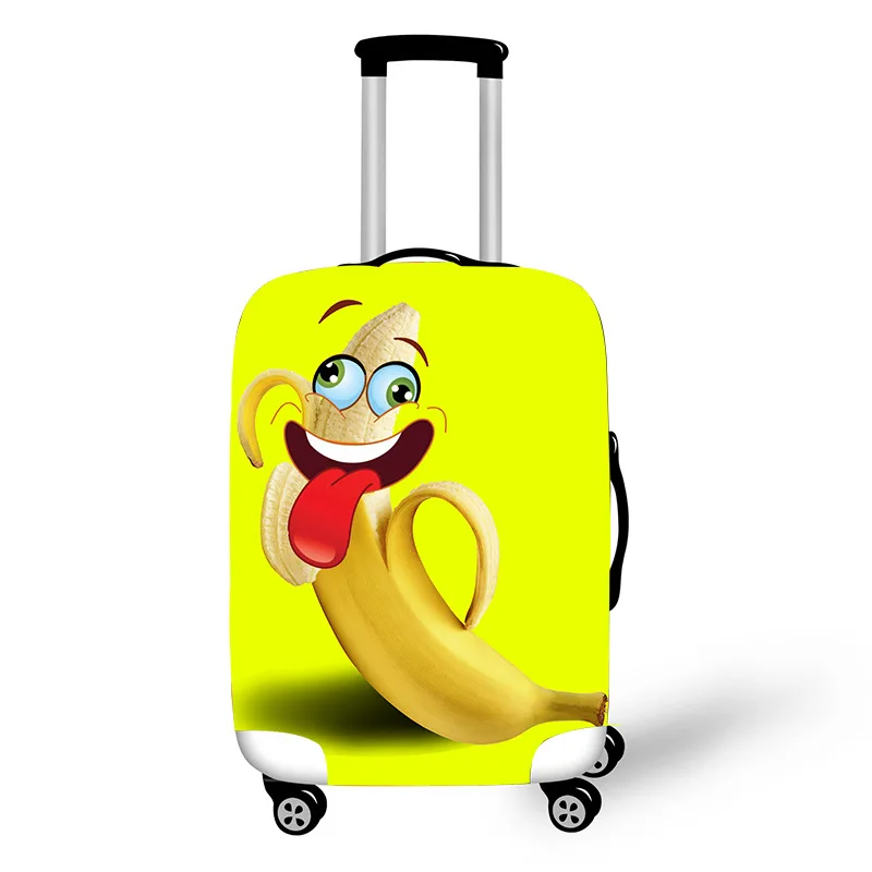 

Luggage cover high elasticity small yellow banana pattern leather suitcase cover thick fashion dustproof