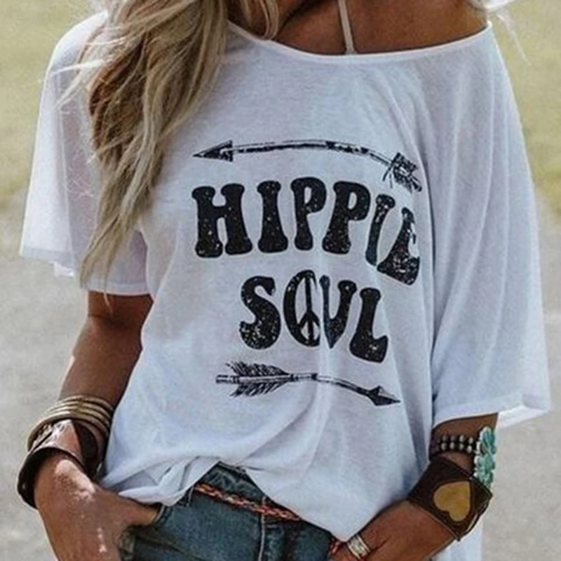 Новинка 2020 летняя футболка большого размера хиппи потеря души Женская