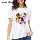 Английский бульдог, собака, любимая собака, подарок, женская футболка с принтом, модная футболка для девочек, милые повседневные топы для любителей собак, простые футболки Harajuku