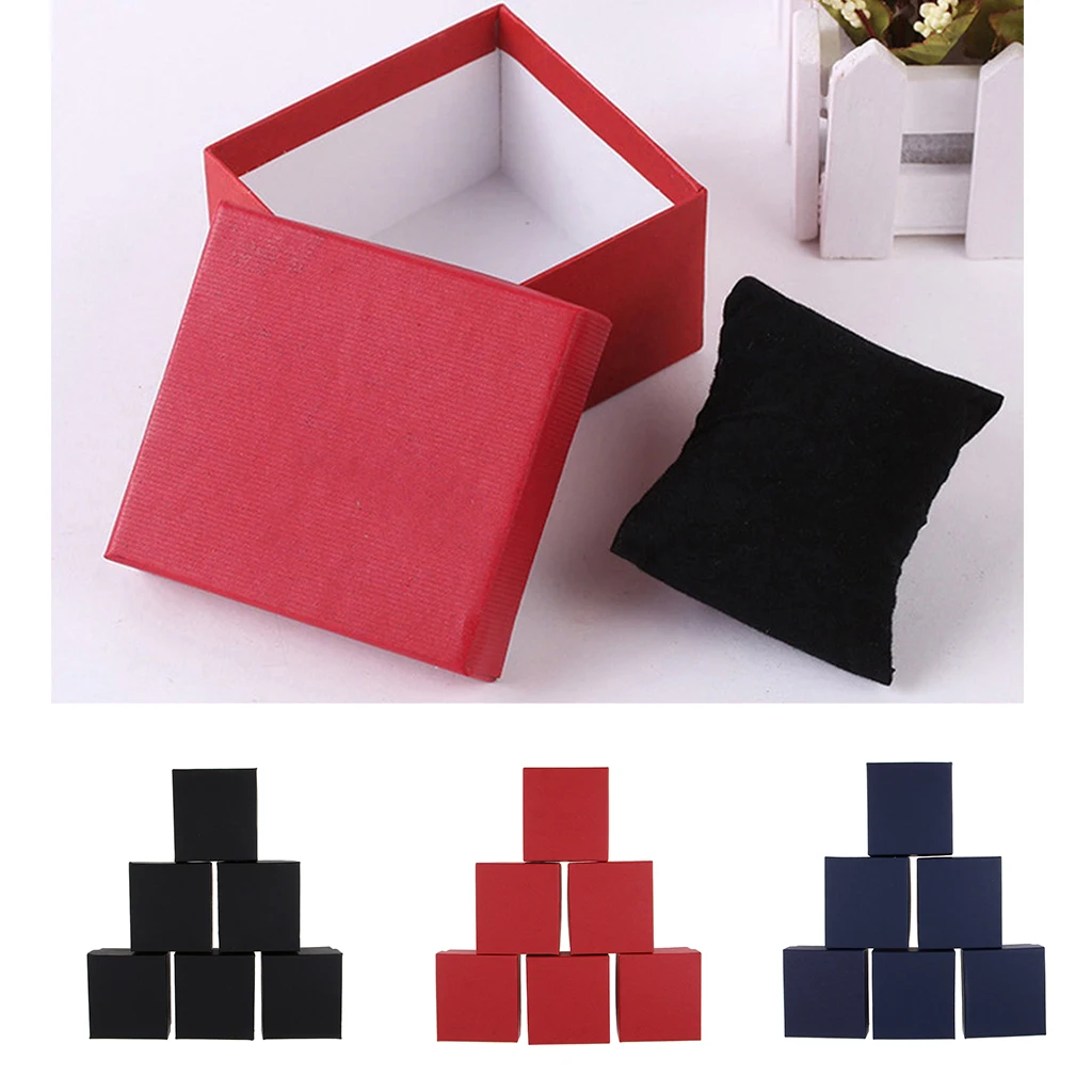 6 квадратная форма pcs мило маленькое кольцо подарок коробка для кольца серьги