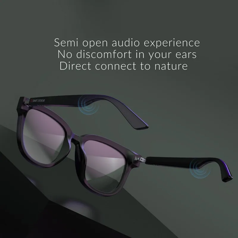 저렴한 신제품 스마트 안경, 무선 블루투스 핸즈프리 통화 오디오 오픈 이어 라이트 렌즈 안티 블루 스마트 선글라스, 2020