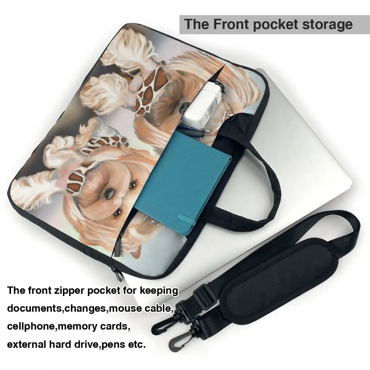 Сумка для ноутбука с изображением йоркширского терьера защитная винтажная сумка