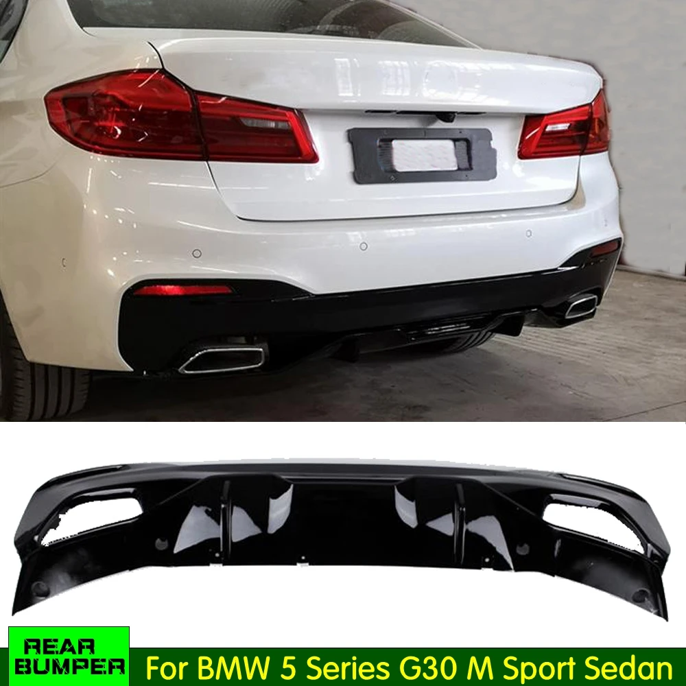 Черная глянцевая губа заднего бампера для BMW 5 серии G30 M Sport Sedan 4 Door 540i 2017 2018 2019