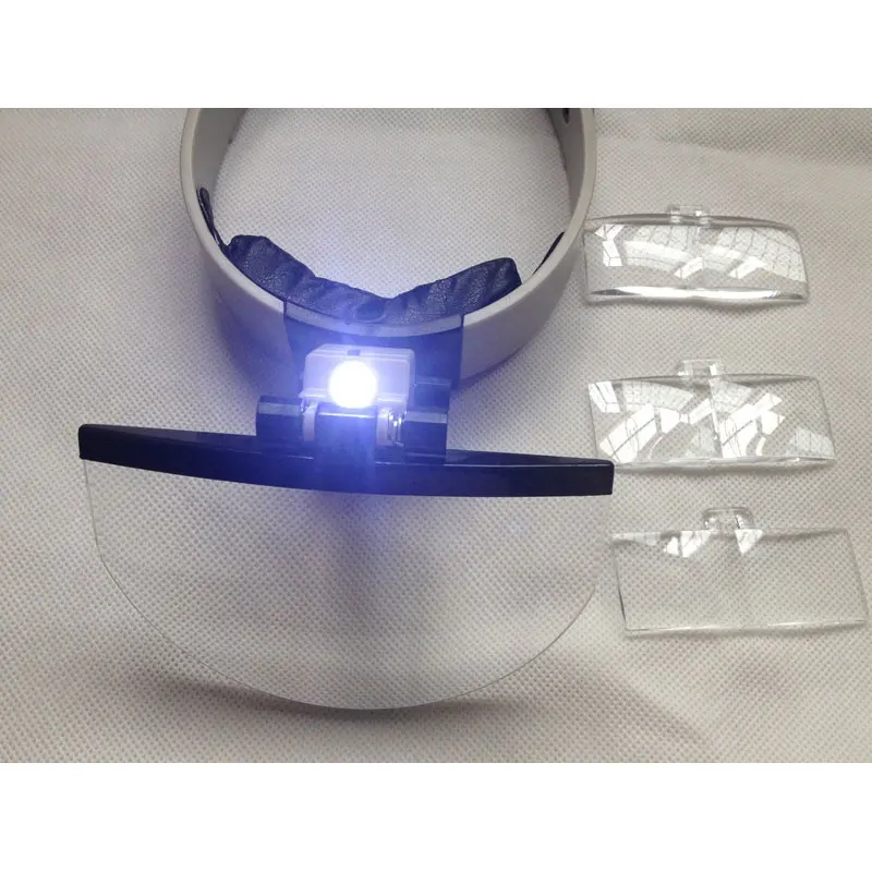 Увеличительное стекло для шлема со светодиодной подсветкой лупа с 4 светодиодный