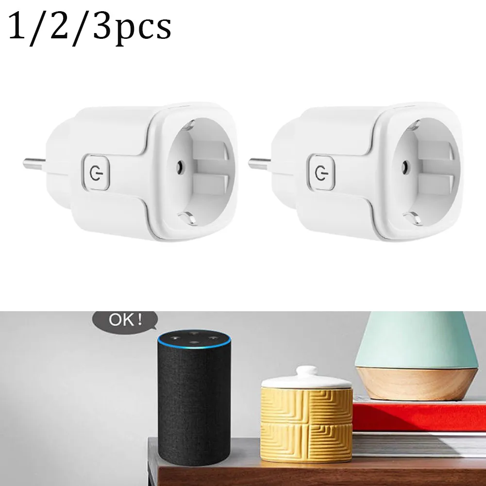 

WiFi Tuya Smart Plug 16A Eu Socket With Timer Electrical Outlets Electricity Monitor Voice Mobile Phone Remote Language Control