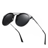 luxury designer retro pilot sunglasses men polarized tr90 frame round sun glasses for driving shades for women
