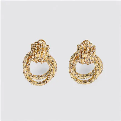 JURAN ZA, новая мода, геометрические висячие серьги с кристаллами,, Boho, ручной работы, висячие серьги для женщин, ювелирное изделие, подарок - Окраска металла: 52935-GD
