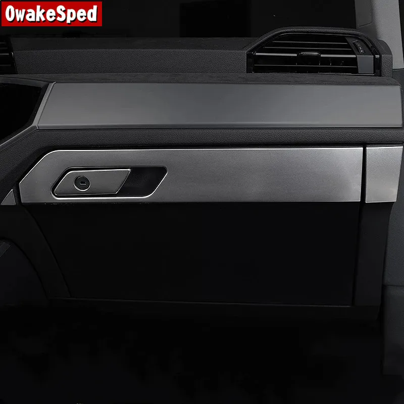 

For Audi Q3 2019 LHD Stainless Steel Interior Accessories Car Styling Console Copilot Glove Box Decorative Panel Stickers