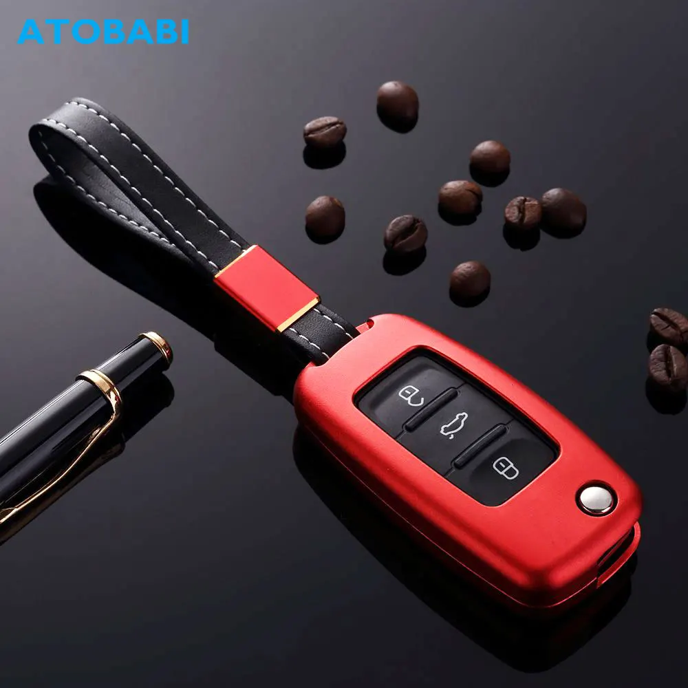 Чехол для автомобильного ключа из алюминиевого сплава VW Volkswagen Golf 4 5 6 Bora Jetta Polo Passat