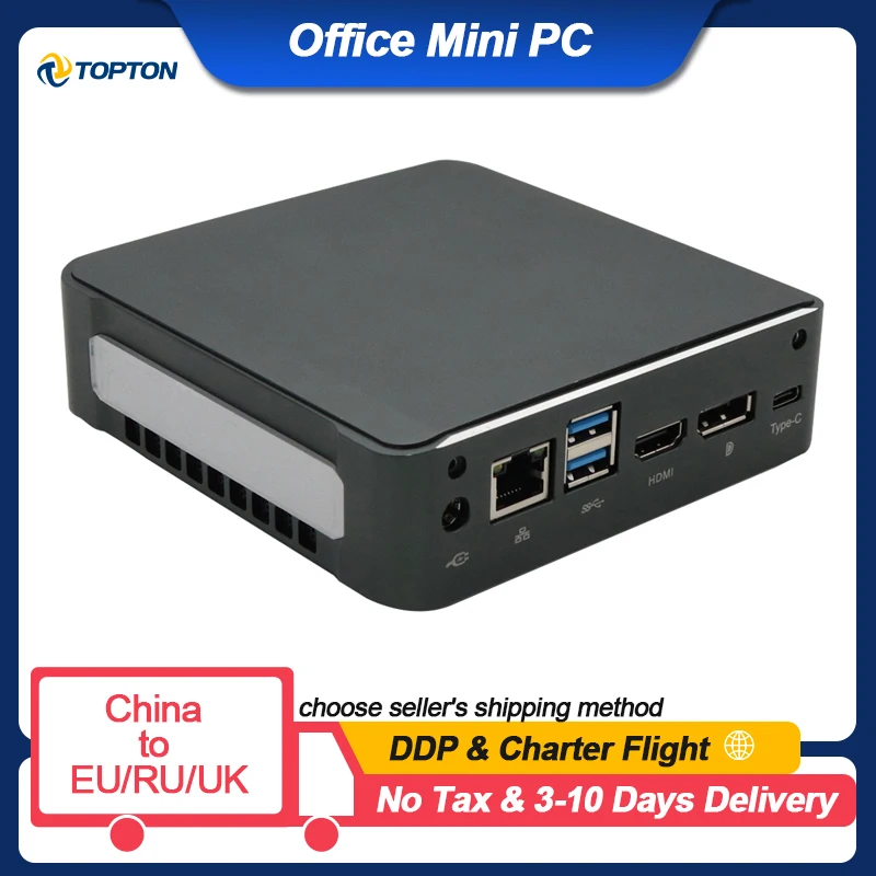 

TOPTON Mini PC Windows 10 Intel i7 10510U i5 10210U i3 8145U 2*DDR4 M.2 Nuc Computer Portable PC Type-C 4K 60Hz HD2.0 DP WiFi