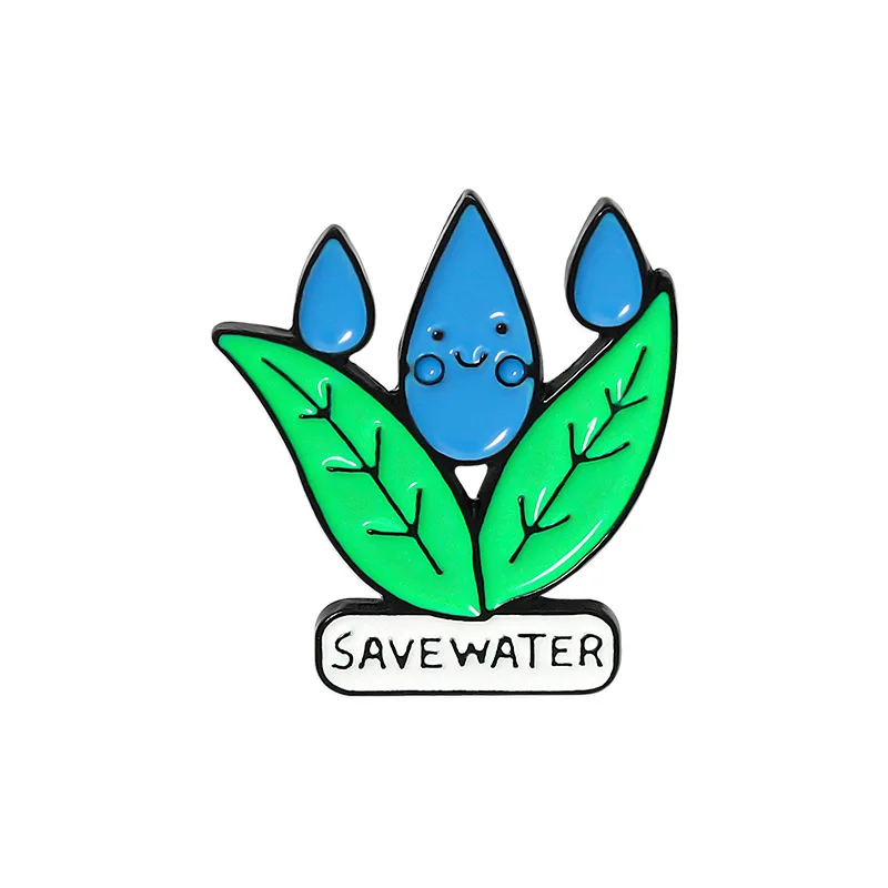 

1pc Save The Earth Enamel Pins Protect Environment Brooches Bag Clothes Lapel Pin Go Green Badge Jewelry Gift For Kids Friends