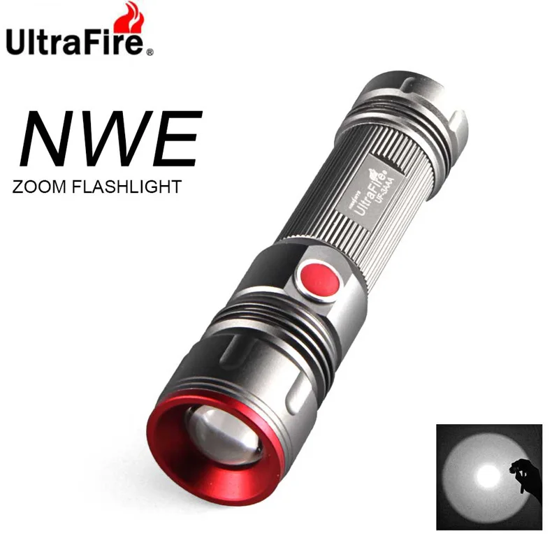 

Ultrafire 3-mode rotary zoom LED flashlight Torch Lantern LED taschenlampe laser pointer flashlight luz flash