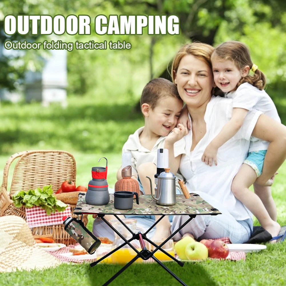 

Outdoor Camping Side Table Foldable Portable Camping Outdoor Furniture Square Desk Aluminium Alloy Ultraliht with Carry Bag
