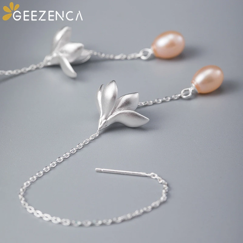 

Женские серьги-капельки из серебра 925 пробы с жемчугом