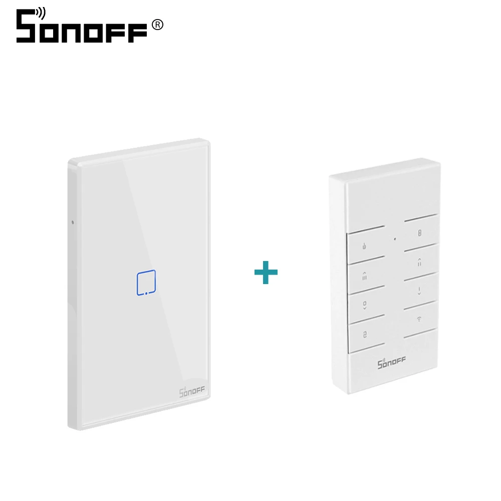 Sonoff TX RF Wifi переключатель T2 220 В светильник ЕС/Великобритания/США 1 банда Сенсорная панель 433 МГц управление для Google Home/Alexa умный дом автоматизация - Комплект: T2 US remote control