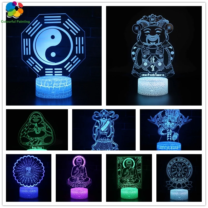 Пульт дистанционного управления религия Будда ислам Христос 3D свет светодиодный