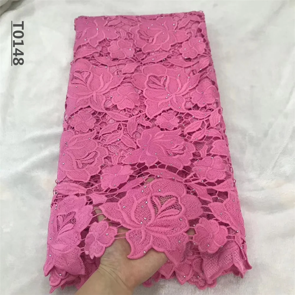 Африканская кружевная ткань Последняя зеленая Водорастворимая для платья с