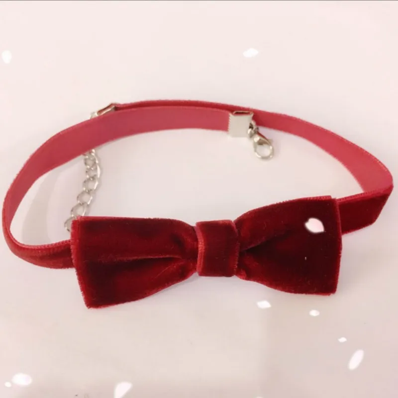 

Trendy Punk Style Bow Choker Necklace For Women Bell Pendant Collar Necklace Black Velvet Ribbon Short Choker