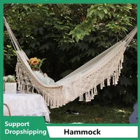 ins style 2 person hammock large brazilian macrame fringe double deluxe hammock swing net chair outdoor indoor hanging deco