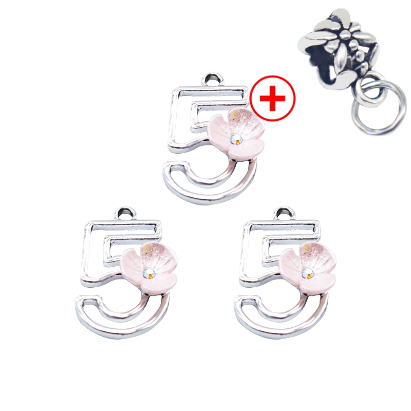 20 шт./лот подвеска-амулет с кристаллом в виде цветка подвеска-Шарм браслет