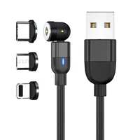 phone data cables magnetic cable type c micro usb ios 3 in 1 nylon braided charging cable with free rotate connectors 2pcslot