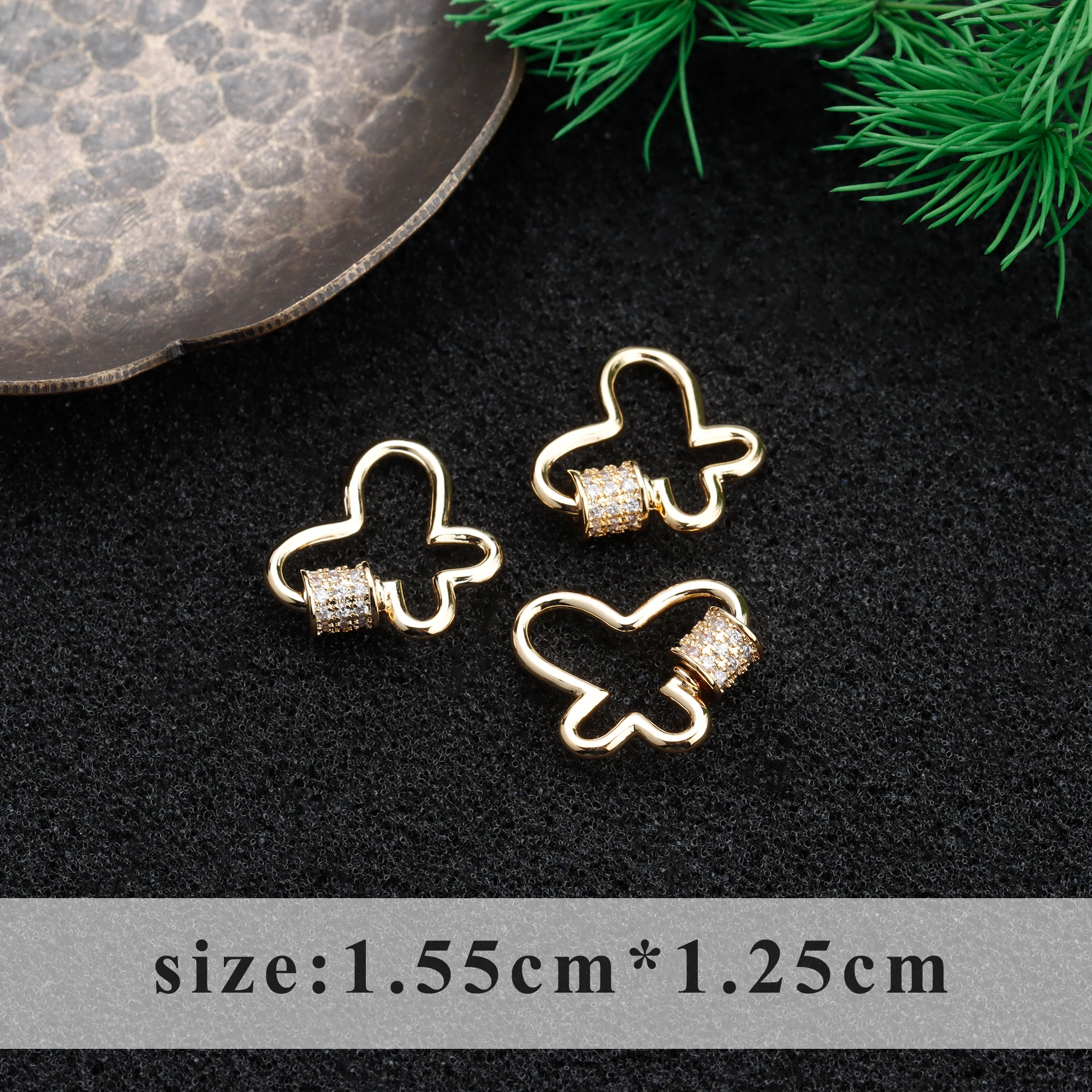 

Sanying M894,jewelry accessories,clasp hooks,18k gold plated,zircon,charms,hand made,diy accessories,jewelry making,6pcs/lot