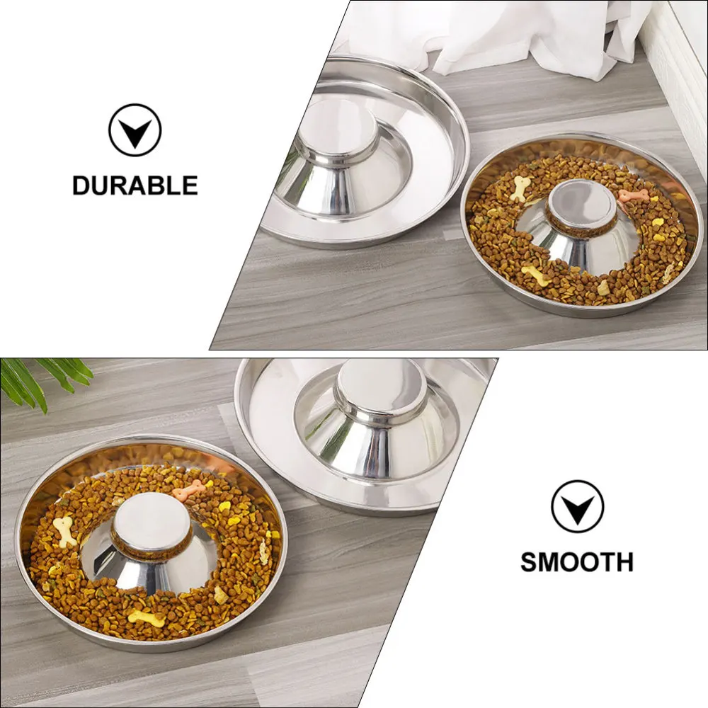 

1pc Practical Thickened Pet Bowl Stainless Steel Pet Feeder Food Feeding Basin