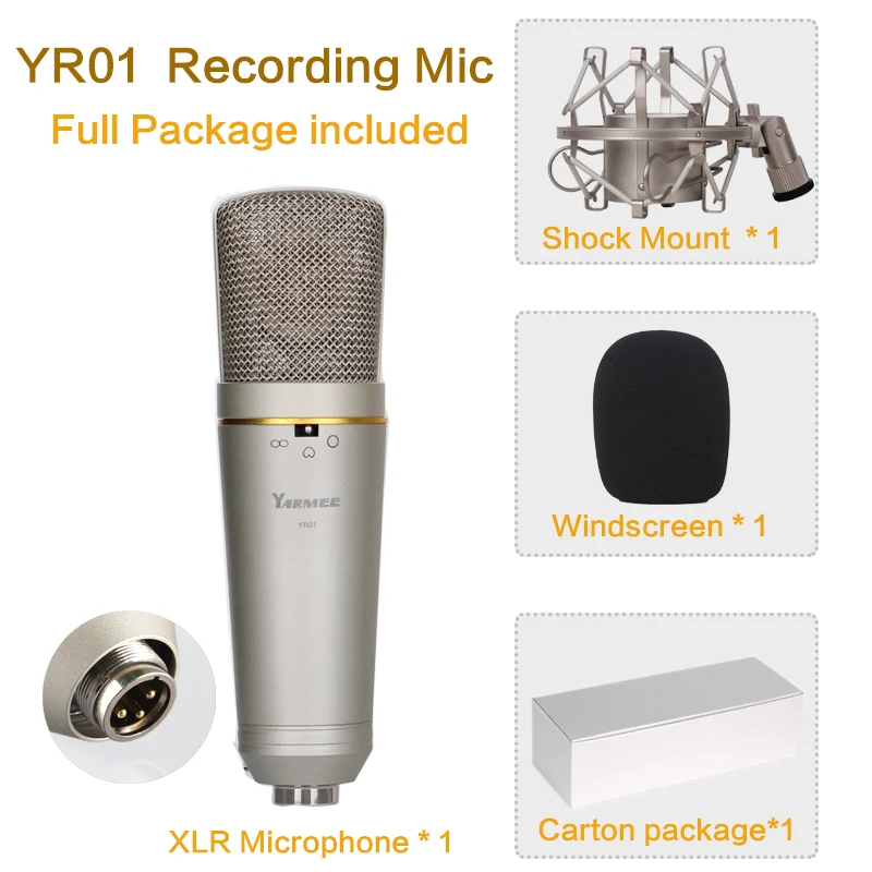 Yarmee pro Студия записи микрофон для певицы студийное вещание - Цвет: without aluminum box