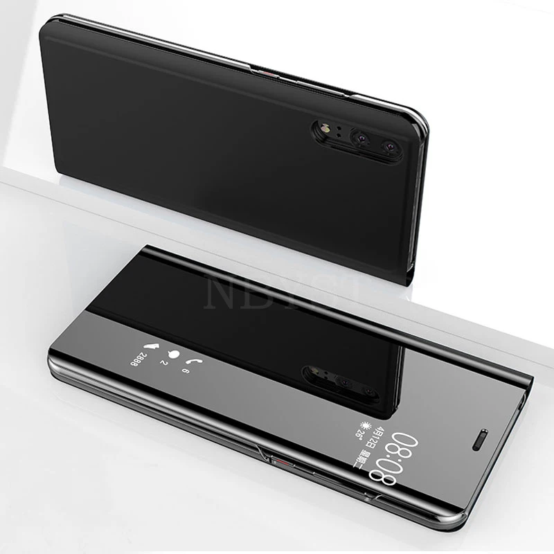 Зеркальный кожаный чехол с «умной» передней панелью для huawei P Smart P20 P10 P9 P8 Lite Y5 Y6 Y7 Y9 Nova 2i 3E Honor 7A 7C Pro 8 9 Lite