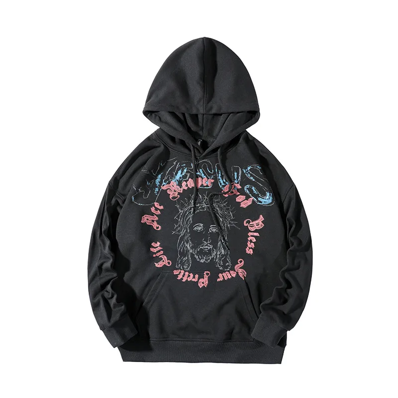 

2022 Autumn and Winter New Women's Ins Loose-Fit Fashion Cute Printed Causal Women's Long-Sleeve Hooded Hip Hop Coat Large Size