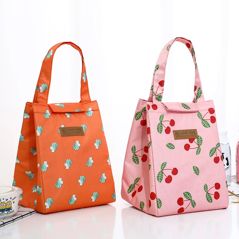 

Q Insulation Package Cartoon Pattern Oxford Cloth Hand-held Bag Breakfast Box High-capacity Square Shape Food Storage Bag