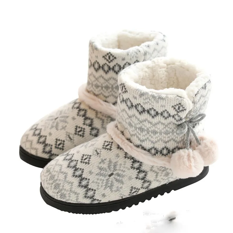 Non-slip Men Women Soft Shoes  Warm Plush Indoor Floor Slippers Cotton Home Shoes Winter Women Slippers Couples Lovers Wool