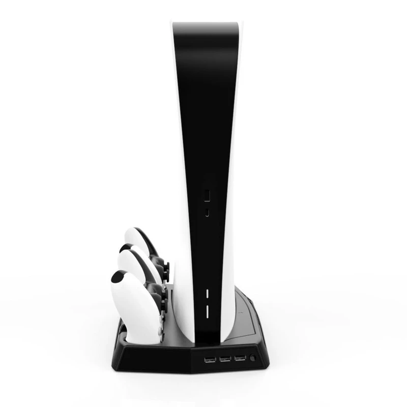 

For PS5 Vertical Game Cooling Fan Stand for -PlayStation 5 Digital Edition with 14 Game Slots 3 Hub Port Dual Controller
