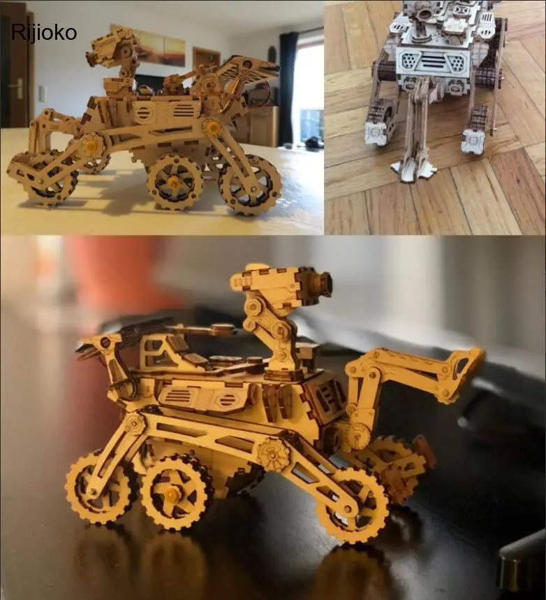 

4 Kind Moveable 3D Wooden Space Hunting Solar Energy Toy Assembly Gift for Children Teens Adult