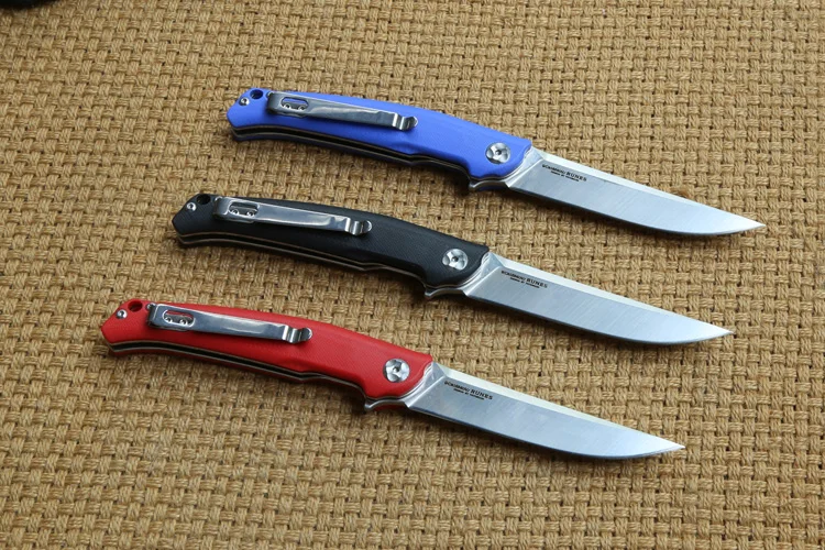 Ножи Nimo RUNENES Flipper складной нож 9Cr18mov лезвие шарикоподшипника G10 Ручка Открытый