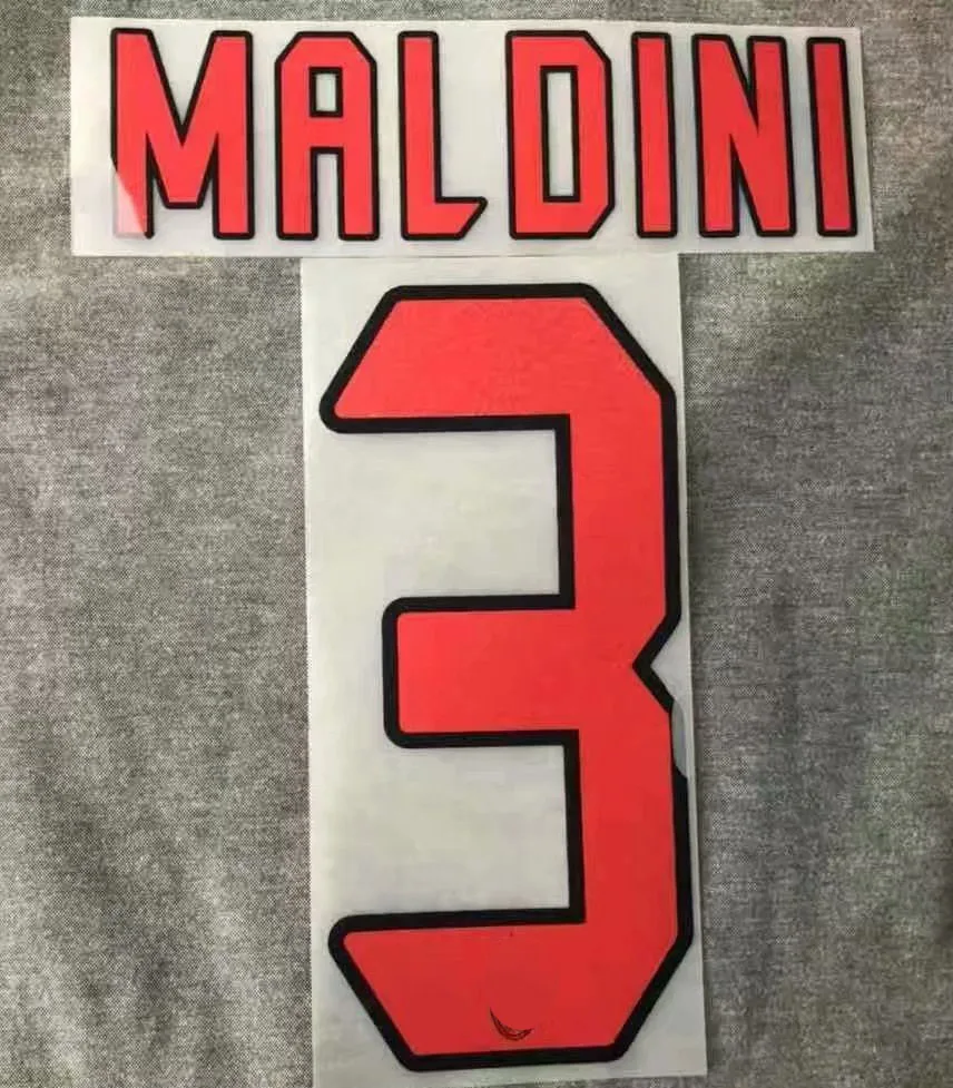 2006 2007 Away AC Nameset #22 KAKA #21 Пирло #80 RONALDINHO #13 IN #7 Shevchenko #3 MALDINI Printing футбольная нашивка |