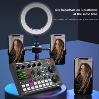 f998 bluetooth compatible sound card with bm800 usb microphone set studio record phone live audio mixer pc voice mixing console