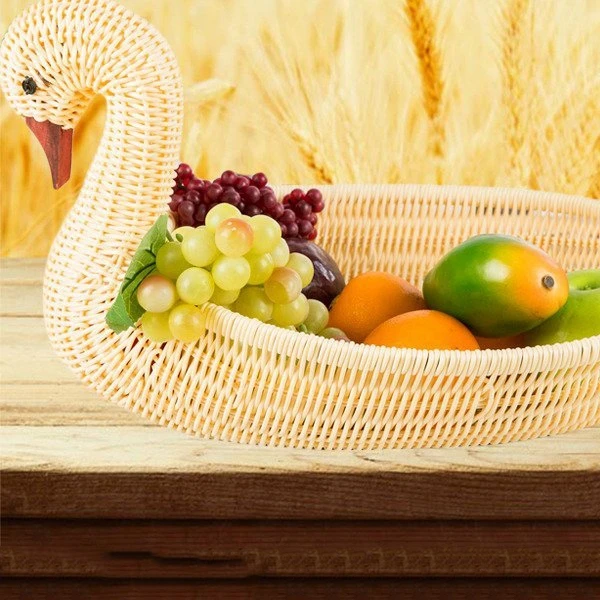 Экологичная плетеная корзина для хранения имитация ротанга тканая в форме