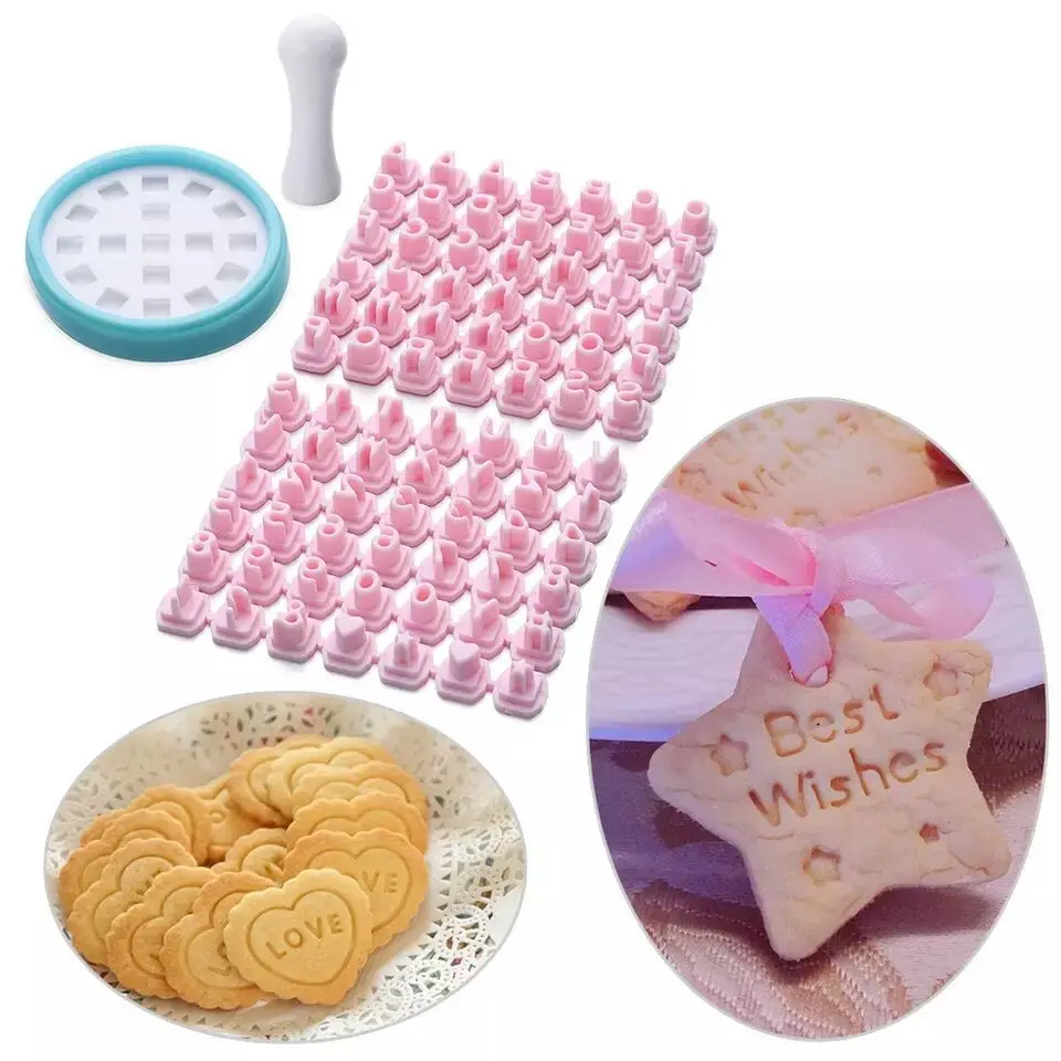 Пластиковые алфавитные цифры 84 шт. символы для печенья ножи тортов штамп сделай