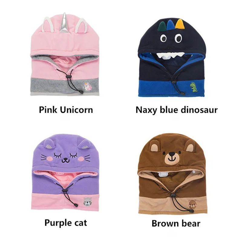 Детская шапка динозавр единороги детские шапки зимние коралловые бархатные с