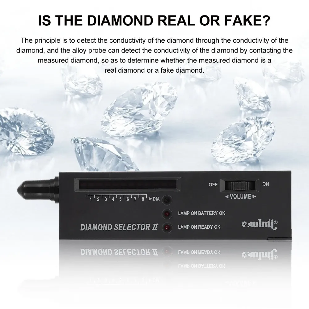 

1pc Practical Measuring Pen Durable Diamond Detector Instrument without Battery