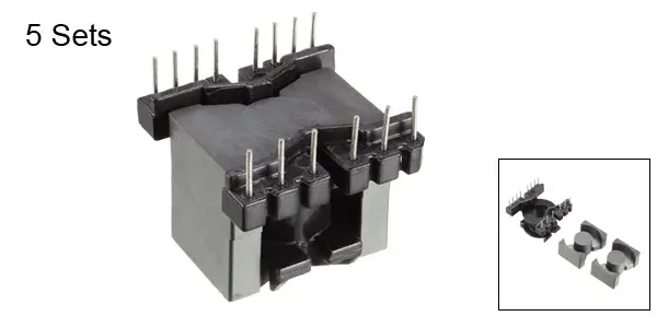 

UXCELL 5 комплектов PQ20 6 с 8pin трансформаторной катушкой PC40 ферритовый сердечник вертикальные 10 ферритовых половинок и 5 шпулек магнитные сердечники