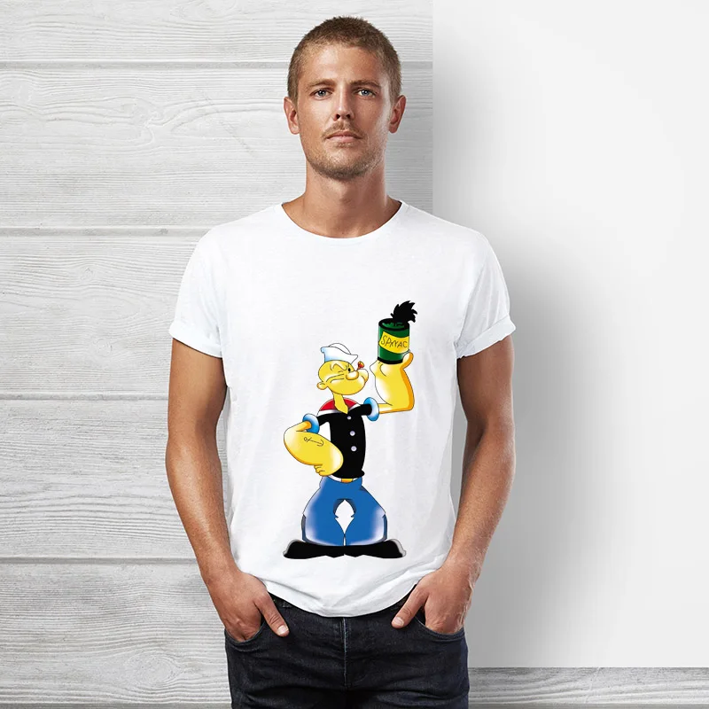S08 Брендовая одежда True reveler, футболка Popeye, Мужская футболка с коротким рукавом, летняя мультяшная футболка в стиле хип-хоп, забавная футболка из хлопка с моряком - Цвет: S08