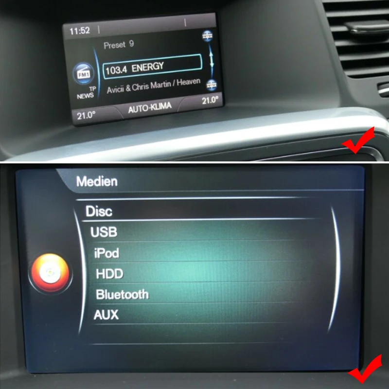Интерфейс камеры заднего вида автомобиля для volvo xc60 v60 s60 v40 S60L S80L адаптер