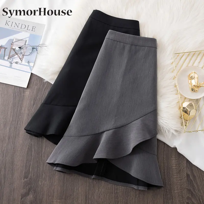 

2022 New Women Mermaid Skirts Elegant High Waist Slim Package Hip Skirts Vintage Office OL Bottoms Skirts Female